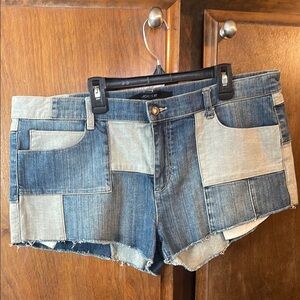 Joe's Jeans Women's Blue Patchwork Jean Shorts